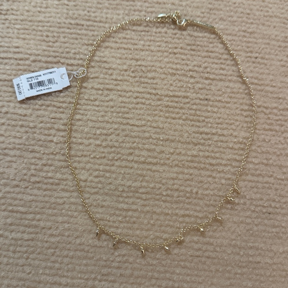 Kendra Scott Addison Adjustable Length Choker Necklace in Gold - Picture 7 of 7